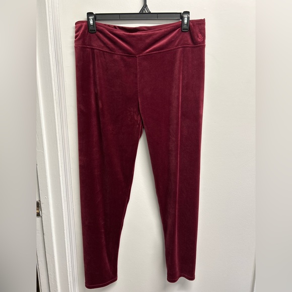 Cuddl Duds Plush Velour Leggings in Deep Red - Picture 1 of 5